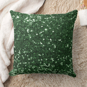 Dark Green Imitats Sequin Glitzer Throw Kissen