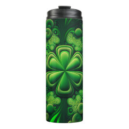 DARK GREEN INTRICATE IRISH CELTIC KLEEBLATTS THERMOSBECHER