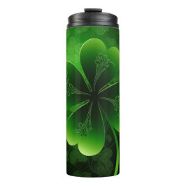 DARK GREEN INTRICATE IRISH CELTIC KLEEBLATTS THERMOSBECHER