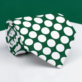 Dark Green Jumbo Polka Dots Custom Necktie Krawatte