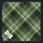 Dark Green Kariert Individuelle Name Dog Bandana Halstuch<br><div class="desc">Dark Green Kariert Individuelle Name Dog Bandana</div>