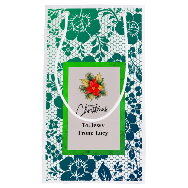dark green lace in elegant antique style kleine geschenktüte (Vorderseite)