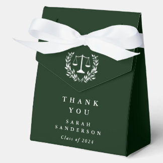 Dark Green Law Scales+Laurel Wreath Graduation Geschenkschachtel