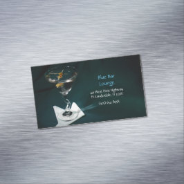Dark Green Martini Bar & Lounge Magnetische Visitenkarte