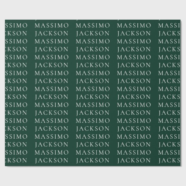 Dark Green Minimalist Plain Modern Aesthetic Look Geschenkpapier (Flach)