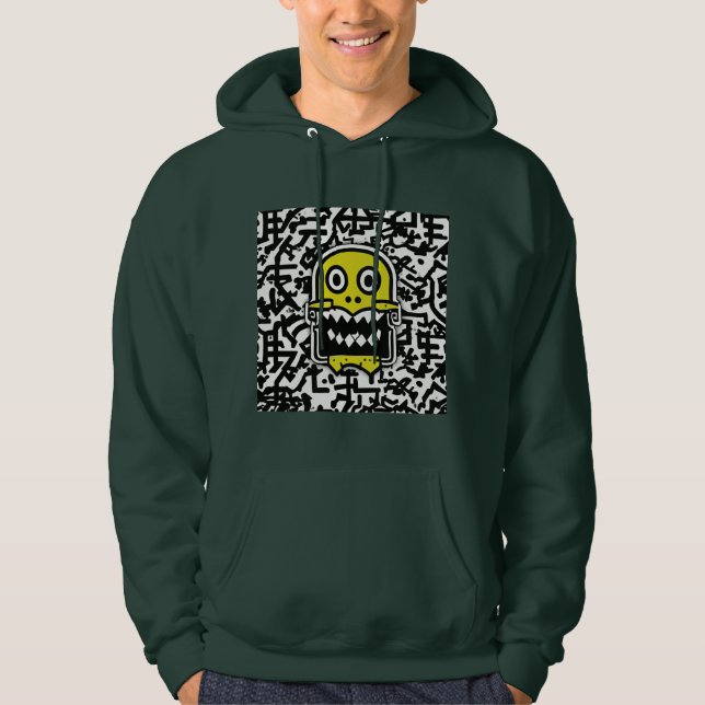 Dark Green Pacman Hoodie (Vorderseite)