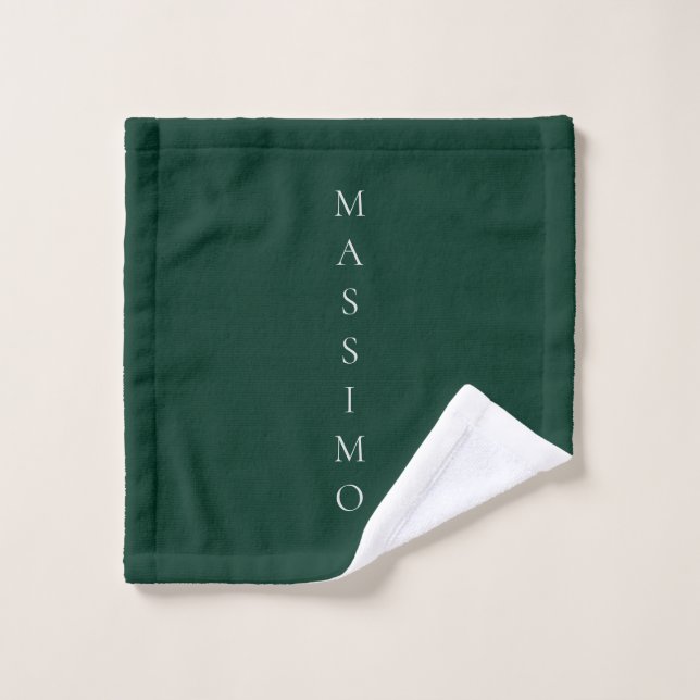 Dark Green Plain Elegant Casual Own Name Waschlappen (Waschlappen)