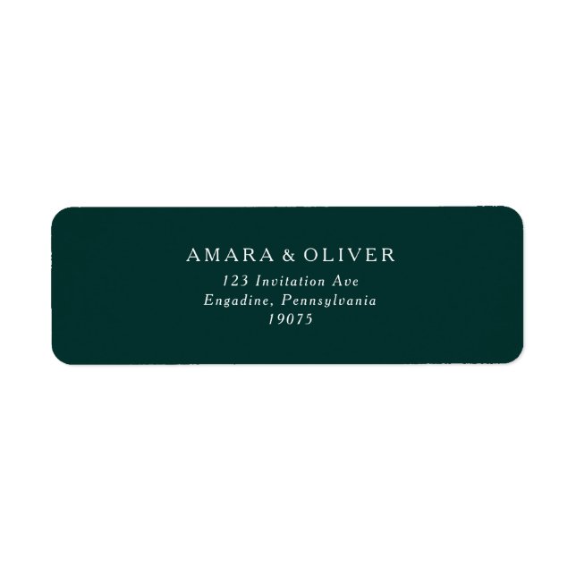 Dark Green Return Address Label (Vorne)