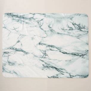 Dark Green Salvia Marble Abstrakt Stone Lux Sherpadecke