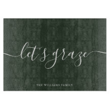 Dark Green Script Charcuterie Family Grazing Board