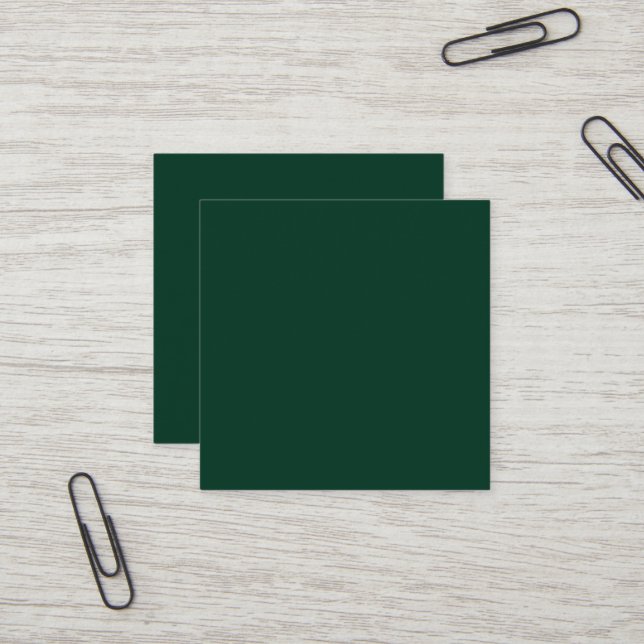 Dark Green Square Business Card Quadratische Visitenkarte (Vorderseite/Rückseite Beispiel)