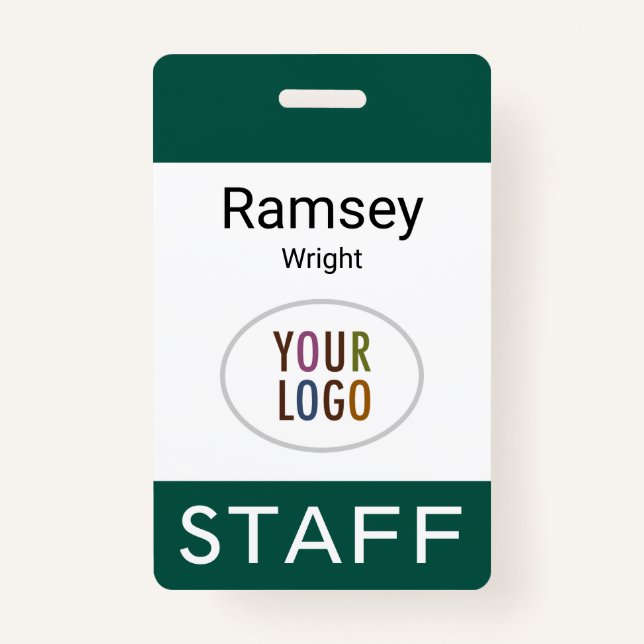 Dark Green Staff ID Name Abzeichen Reel Clip Lanya Ausweis (Vorderseite)