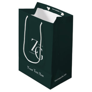 Dark Green stilvoll Modernes Minimalistisches Busi Mittlere Geschenktüte