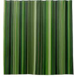 Dark Green  Stripes Duschvorhang