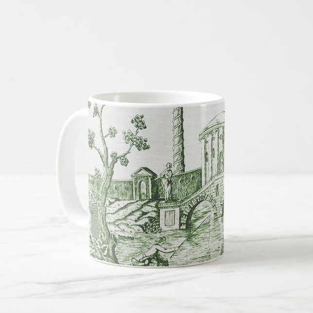 Dark Green Toile Kaffeetasse (Vorderseite Links)