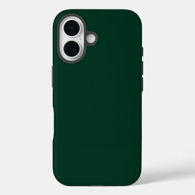 Dark Green Tough iPhone 16 Case (Rückseite)