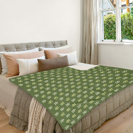 Dark Green Triangle Pattern Sherpa Blanket Sherpadecke