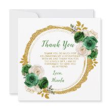 Dark Green und Gold Elegante Blume Geburtstagspart
