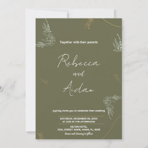 Dark Green Wedding Einladungen