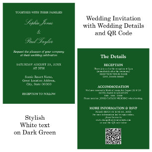 Dark Green Wedding QR Code UAWG Einladung