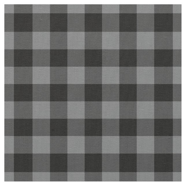 Dark Grey & Black Plaid Gingham Stoff (Nahaufnahme)