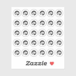 Dark Grey Fish Wedding Place Cards Meal Choice Aufkleber