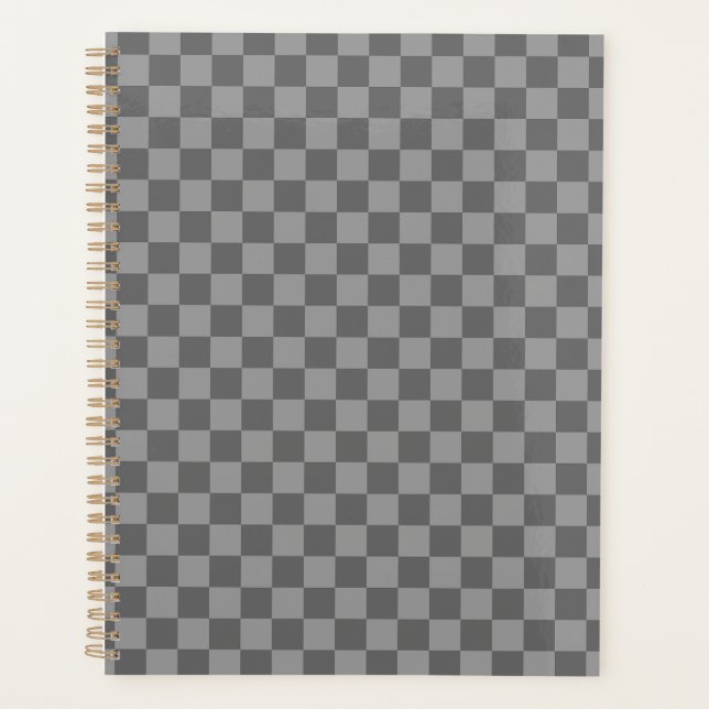 Dark Grey Gray Checkered Checkerboard (Devant)