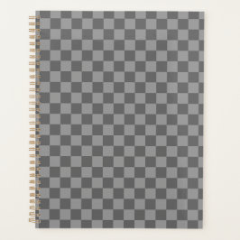 Dark Grey Gray Checkered Checkerboard Planer