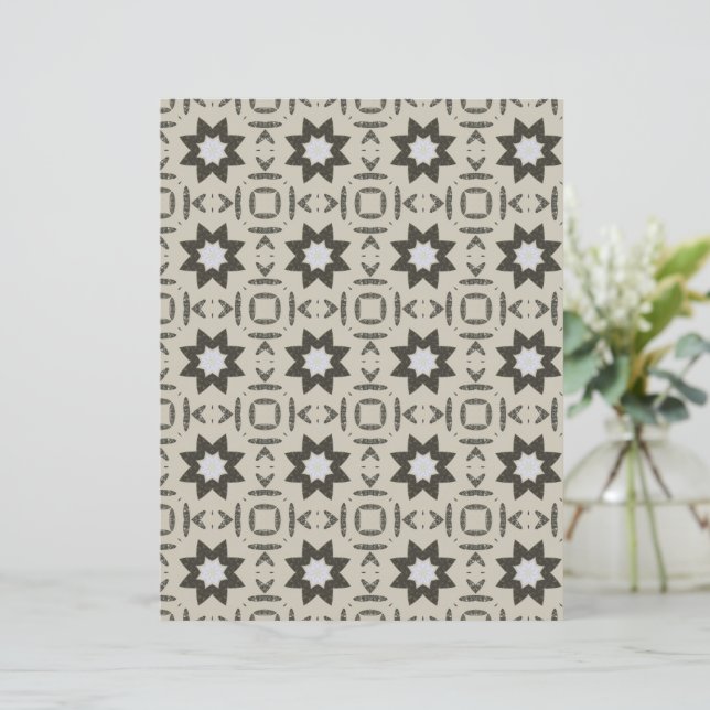 Dark Grey Stars on cream scrapbooking paper  (Stehend Vorderseite)