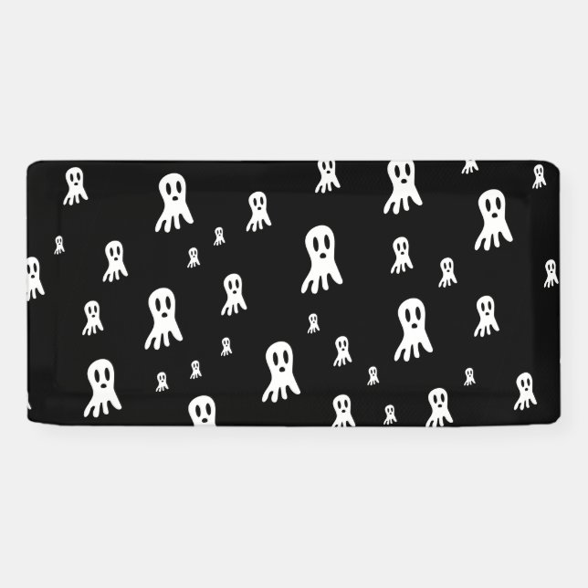 Dark Halloween Ghosts Banner (Horizontal)