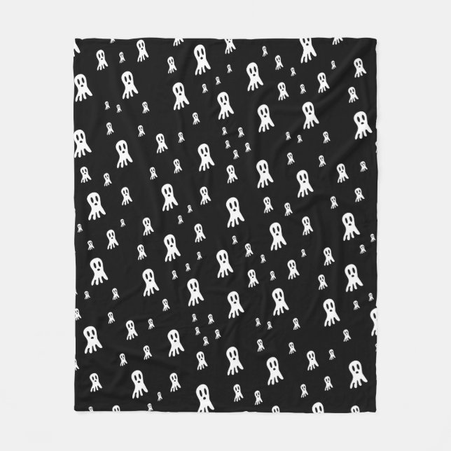 Dark Halloween Ghosts Fleecedecke (Vorderseite)