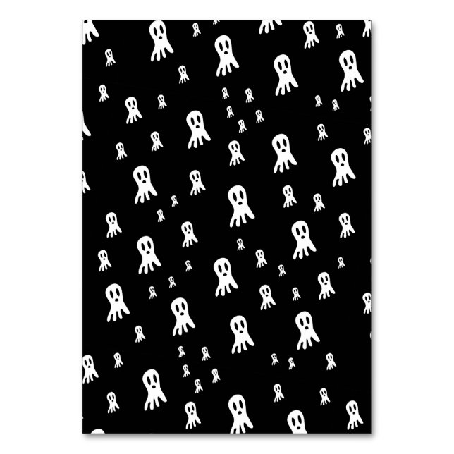 Dark Halloween Ghosts Tischnummer (Vorderseite)