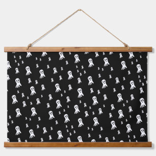 Dark Halloween Ghosts Wandteppich Mit Holzrahmen