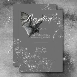 Dark Halloween Glam Bat & Diamonds Empfang Begleitkarte