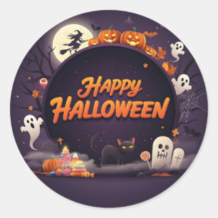 Dark Happy Halloween Runder Aufkleber