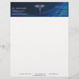 Dark Holographic 3D Medical Caduceus Chrome Briefbogen