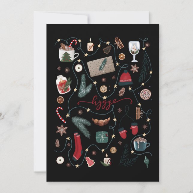 Dark Hygge Christmas Poster Feiertagskarte (Vorderseite)
