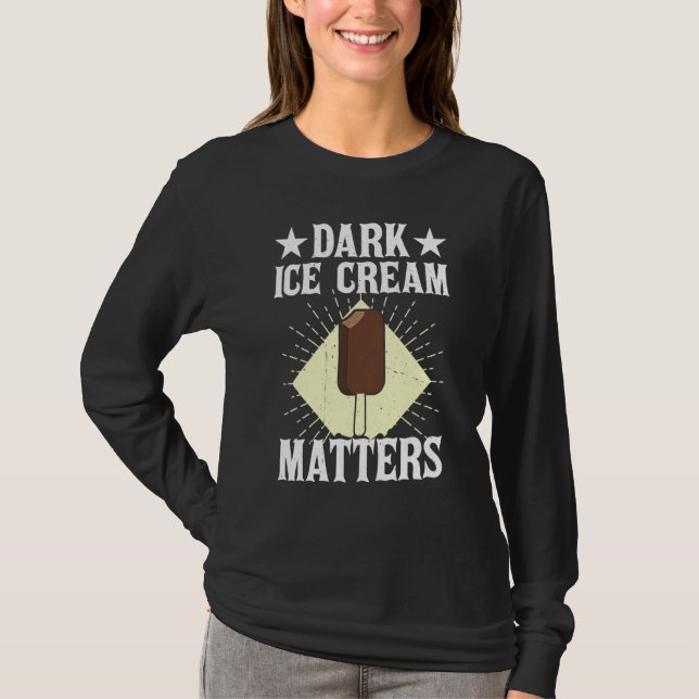 Dark Ice Cream Matters Sorbet Popsicle Mochi T-Shirt (Vorderseite)