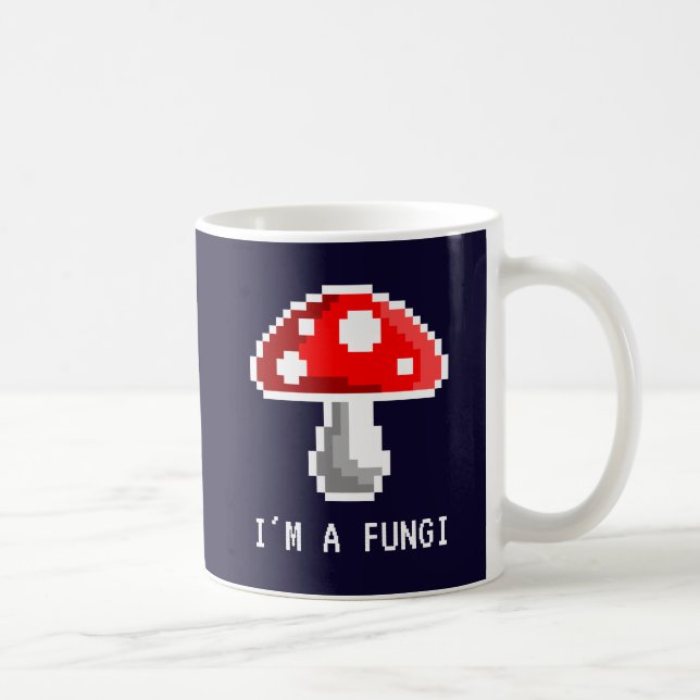 Dark I'm a Fungi Pixel Mushroom Mug (Droite)