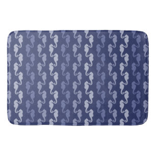 Dark Indigo Seepferd Stripes Bath Mat Badematte