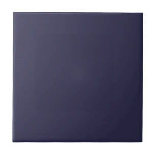 Dark Indigo Tinte Blue Solid Color Print Fliese