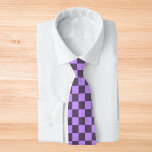 Dark Indigo und Blass Violet Checkerboard Krawatte<br><div class="desc">Dark Indigo und Blass Violet Checkerboard</div>