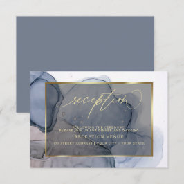 Dark Inky Dusty Blue Mauve Empfang Einladung