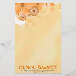 Dark Ivory Gold Hibiskus Florist Schreibpapier Briefpapier