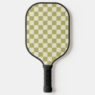 Dark Khaki und Beige Checkerboard Pickleball Schläger