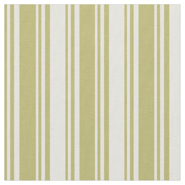 Dark Khaki und Beige farbige Linien Stoff (Nahaufnahme)