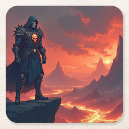 Dark Knight of Flame Rechteckiger Pappuntersetzer
