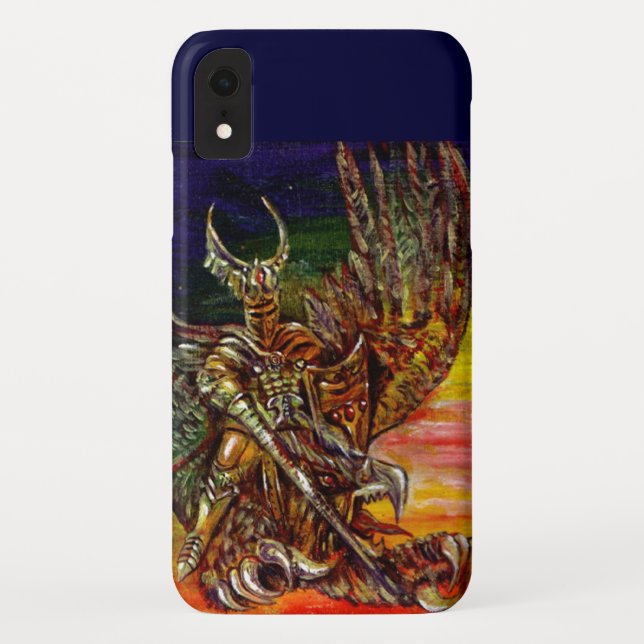 DARK KNIGHT UND DRAGON Fantasy Case-Mate iPhone Hülle (Rückseite)