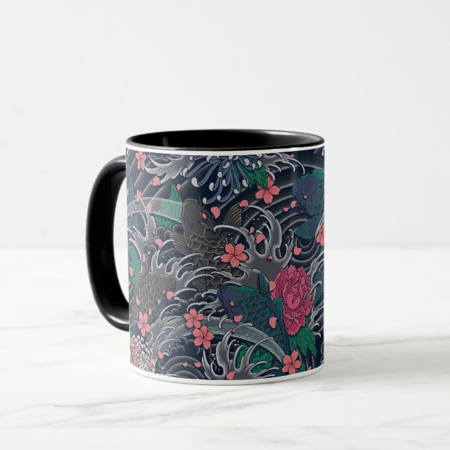 Dark Koi Tattoo Tasse (Vorderseite Links)