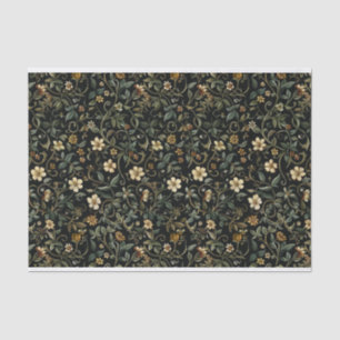 Dark Leafy Floral Illustrations Muster Nr. 1 Seidenpapier